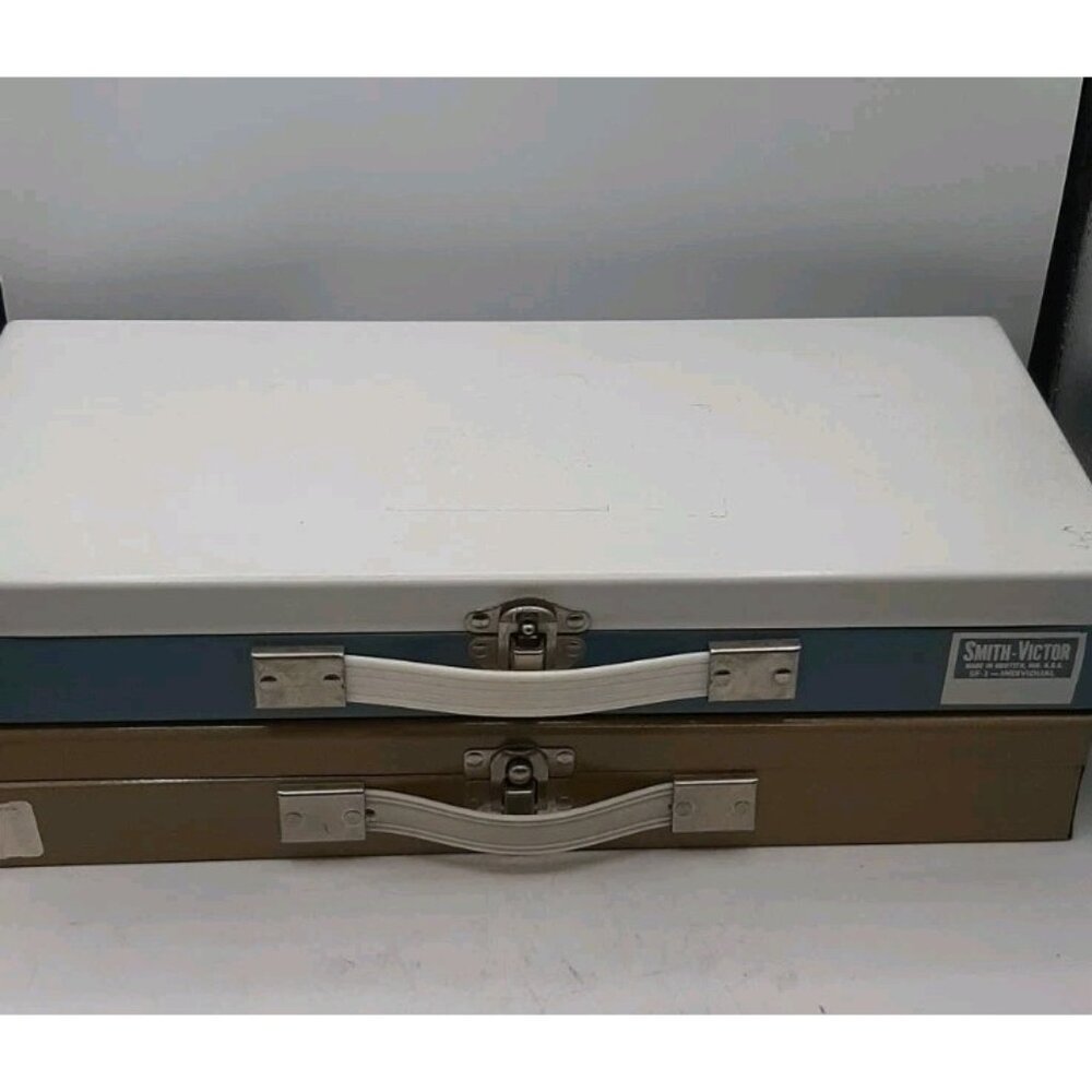 Vintage Smith Victor And Simpsons Metal Cases Holding 150 Slides Each Coin Cases